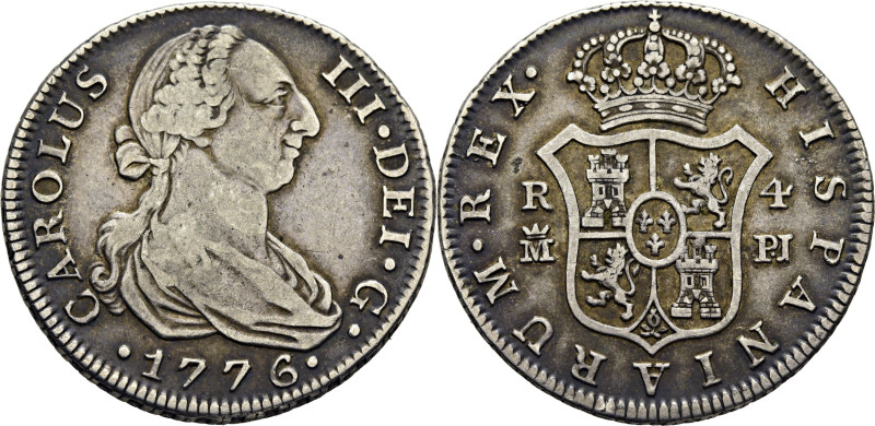 CARLOS III. Madrid. 4 reales. 1776. PJ. Cy11781. 13´37 g. MBC. Tono