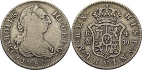 Madrid. 4 reales. 1780. PJ. Tono
