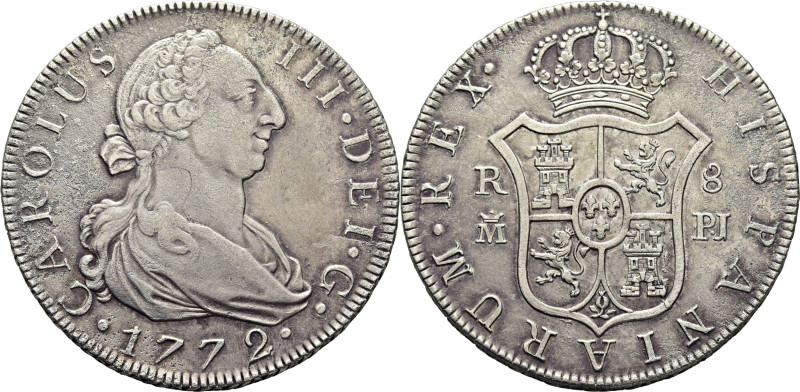 CARLOS III. Madrid. 8 reales. 1772. PJ. Cy11999. 26´83 g. Oxidación superficial ...