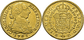 Madrid. 1 escudo. 1781 sobre 0. PJ. EBC-/EBC. Leve tono. Atractivo
