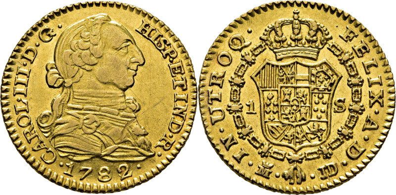 CARLOS III. Madrid. 1 escudo. 1782 parece estar sobre 0. JD. Cy no citaría esta ...