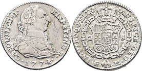 Madrid. 2 escudos. 1774. PJ. Falsa en platino