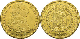 Madrid. 4 escudos. 1772. PJ. EBC-/EBC. Atractivo. Muy rara