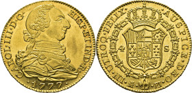 Madrid. 4 escudos. 1777. PJ. SC-/FDC. Soberbio. Rarísima