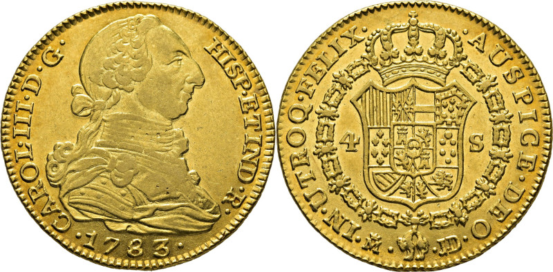 CARLOS III. Madrid. 4 escudos. 1783. JD. Cy12688. 13´51 g. Algunas finas y suave...