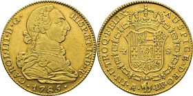 Madrid. 4 escudos. 1785. DV. Atractivo resplandor y lustre