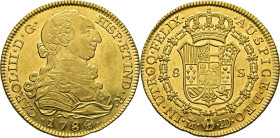 Madrid. 8 escudos. 1784. JD. SC/FDC. Magnífica. Soberbio. Extraordinariamente rara