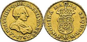 Méjico. 1 escudo. 1760. MM. Muy rara