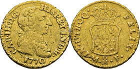 Méjico. 1 escudo. 1770. MF. Tono. Muy rara