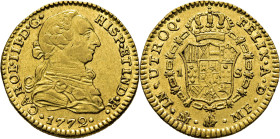 Méjico. 1 escudo. 1772. MF. EBC-/EBC. Atractiva. Rara
