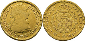 Méjico. 1 escudo. 1775. FM. Ceca y ensayador invertidos