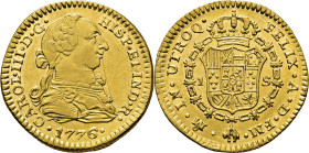 Méjico. 1 escudo. 1776 rectificado sobre otro 6… EBC-/EBC. Atractiva. Muy rara