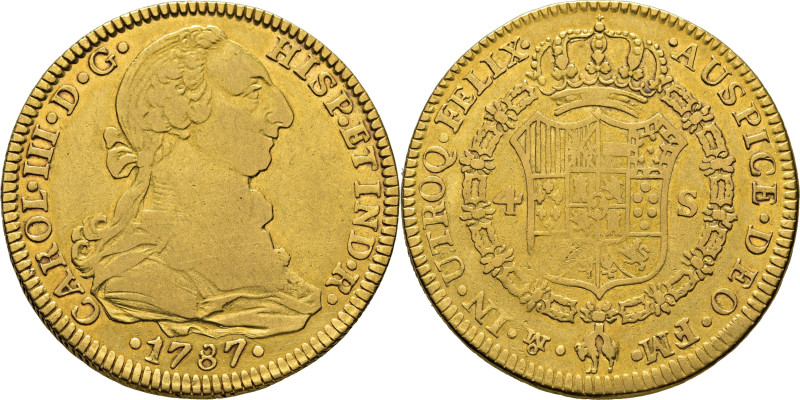 CARLOS III. Méjico. 4 escudos. 1787. FM. Ceca y ensayador invertidos. Cy12717. 1...