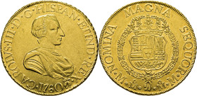 Méjico. 8 escudos. 1760. MM. EBC/EBC+. Atractivo. Muy rara