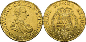 Méjico. 8 escudos. 1761. MM. EBC+. Atractivo. Muy rara