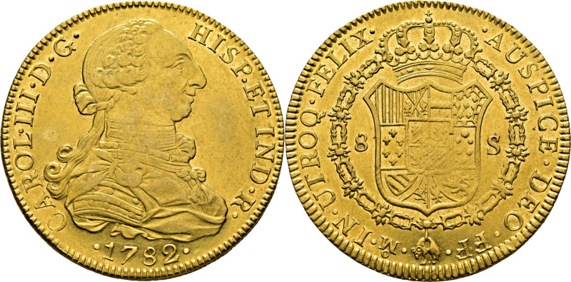 CARLOS III. Méjico. 8 escudos. 1782. FF. Ceca y ensayador invertidos. Cy12938. 2...