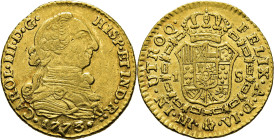 Nuevo Reino, Santa Fe de. 1 escudo. 1773. VJ. Atractivo. Muy escasa
