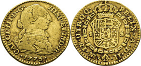Nuevo Reino, Santa Fe de. 1 escudo. 1775. JJ. Escasa