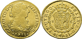 Nuevo Reino, Santa Fe de. 1 escudo. 1780. JJ. Muy rara. Conocemos tres ejemplares más