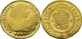 Nuevo Reino, Santa Fe de. 1 escudo. 1786. Muy rara. Conocemos dos ejemplares más
