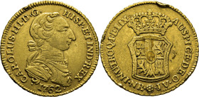 Nuevo Reino, Santa Fe de. 2 escudos. 1762. JV. Primer año con busto propio. Muy rara