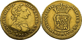 Nuevo Reino, Santa Fe de. 2 escudos. 1764. JV. Atractivo. Muy rara
