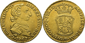 Nuevo Reino, Santa Fe de. 2 escudos. 1767. JV. EBC-. Muy rara