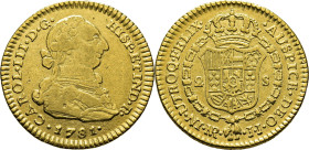 Nuevo Reino, Santa Fe de. 2 escudos. 1781. JJ. Escasa
