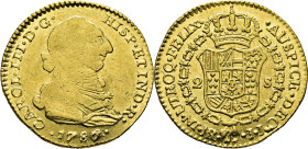 Nuevo Reino, Santa Fe de. 2 escudos. 1787 sobre 6. JJ