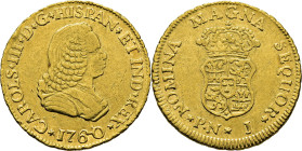 Popayán. 1 escudo. 1760. Atractivo. Rara