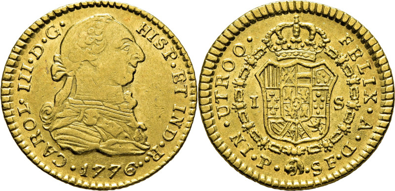 CARLOS III. Popayán. 1 escudo. 1776. SF. Cy12280. Restrepo54-8. 3´36 g. Suaves y...