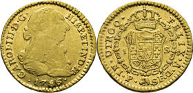Popayán. 1 escudo. 1786. SF. EBC-/EBC. Atractivo. Muy escasa