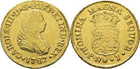 Popayán. 2 escudos. 1767. J. Atractivo. Muy escasa