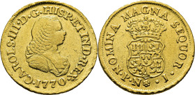 Popayán. 2 escudos. 1770. J. Atractivo. Muy escasa