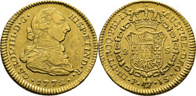 Popayán. 2 escudos. 1772. JS. Casi EBC-. Atractivo