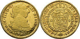 Popayán. 2 escudos. 1783. Casi EBC/casi EBC+. Atractivo. Muy escasa