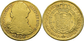 Popayán. 4 escudos. 1776. SF. Atractivo. Muy escasa