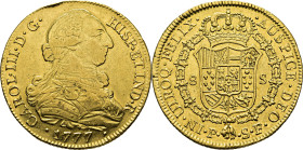 Popayán. 8 escudos. 1777. S-F. EBC-/EBC+. Buen reverso