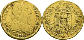 Santiago. 4 escudos. 1763. J. Rarísima