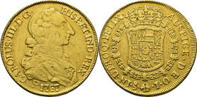 Santiago. 8 escudos. 1767. J. Muy rara
