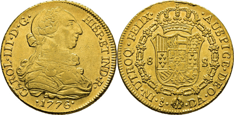 CARLOS III. Santiago. 8 escudos. 1776. DA. Cy12881. 27´08 g. Marquitas y suaves ...