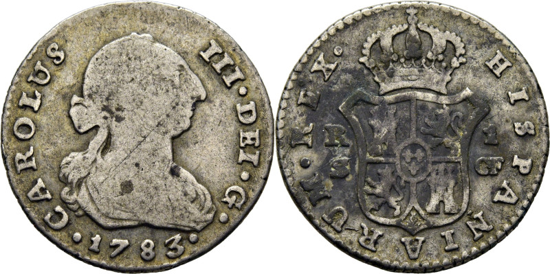 CARLOS III. Sevilla. 1 real. 1783. CF. Cy11404. 2´77 g. Ligera oxidación superfi...