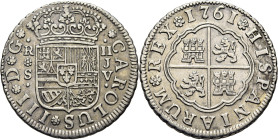 Sevilla. 2 reales. 1761. JV. Cierto atractivo