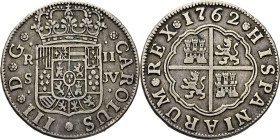 Sevilla. 2 reales. 1762. JV. Muy escasa
