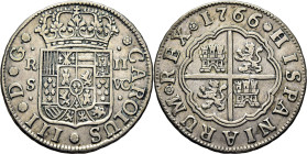 Sevilla. 2 reales. 1766. VC. Muy rara