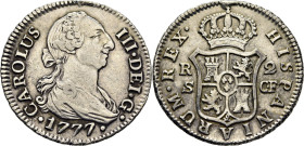 Sevilla. 2 reales. 1777. CF. EBC-. Atractivo