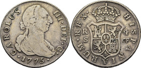 Sevilla. 4 reales. 1775. CF. Leve tono