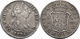 Sevilla. 4 reales. 1778. CF. Ejemplar muy atractivo. Escasa