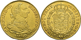 Sevilla. 4 escudos. 1774. CF. EBC. Atractivo. Escasa