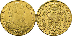Sevilla. 4 escudos. 1775. CF. Tono. Fuerte acuñación. Atractivo